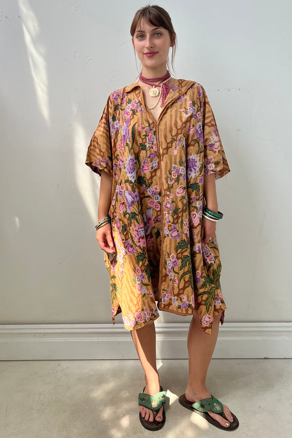 Anna Corinna Reworked Vintage Batiq Smock Dress, size L/XL