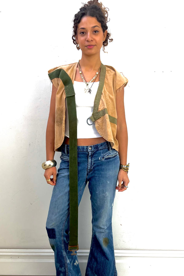 Anna Corinna Reworked Vintage Khaki Strappy Jacket, Cotton