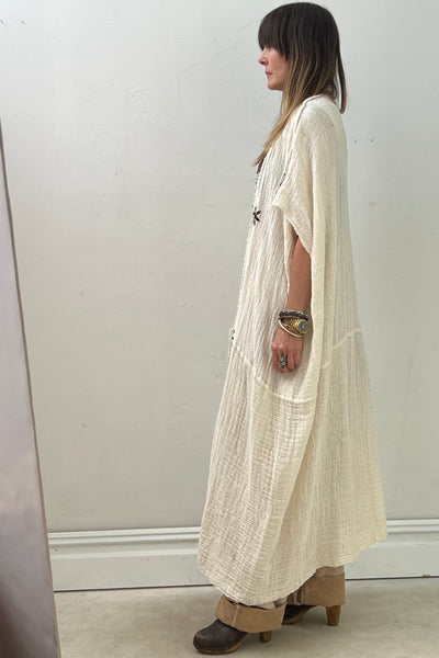 Duster Gauze Embroidered Reworked Vintage