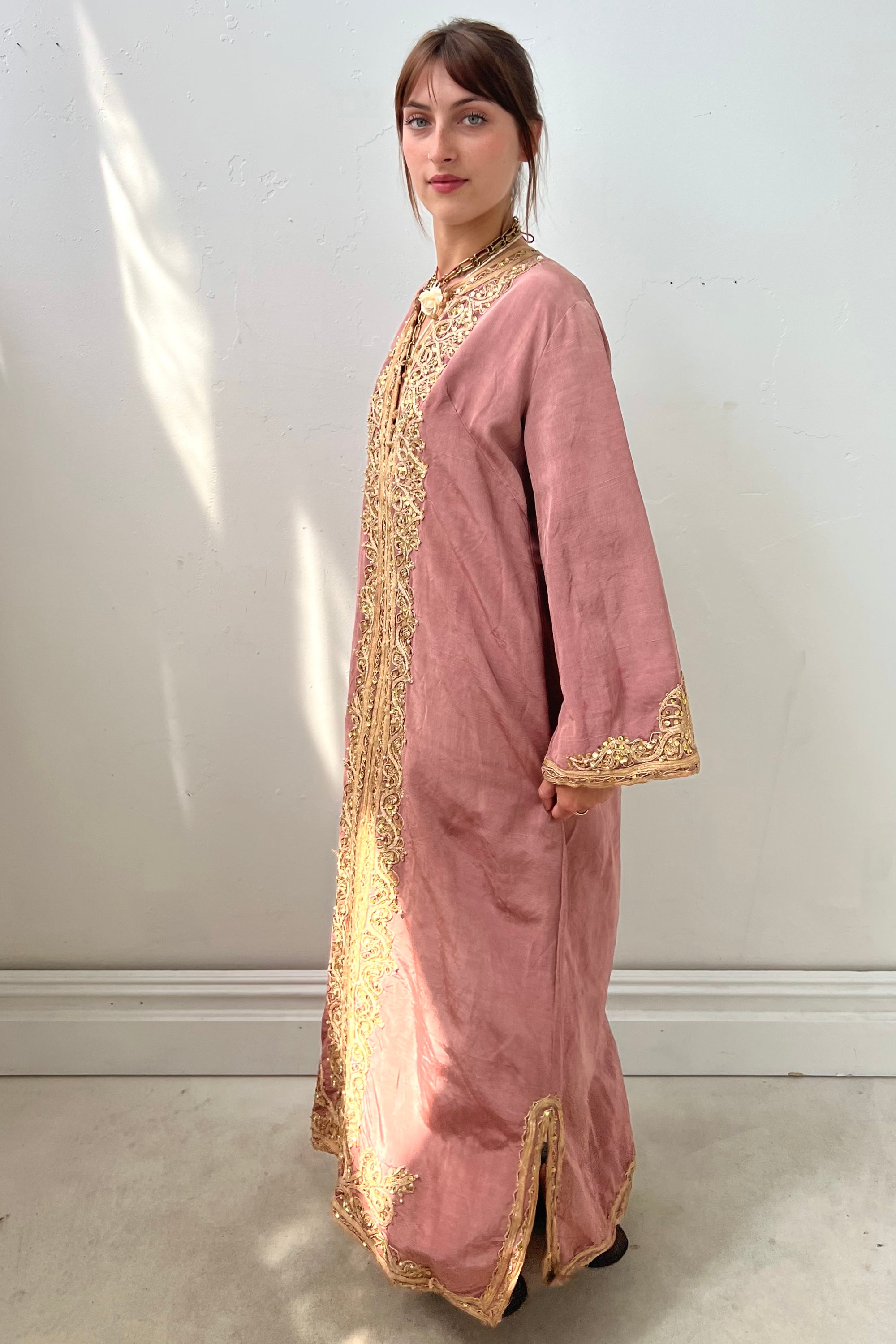 Vintage Embellished Blush Maxi Tunic Selected by Anna Corinna