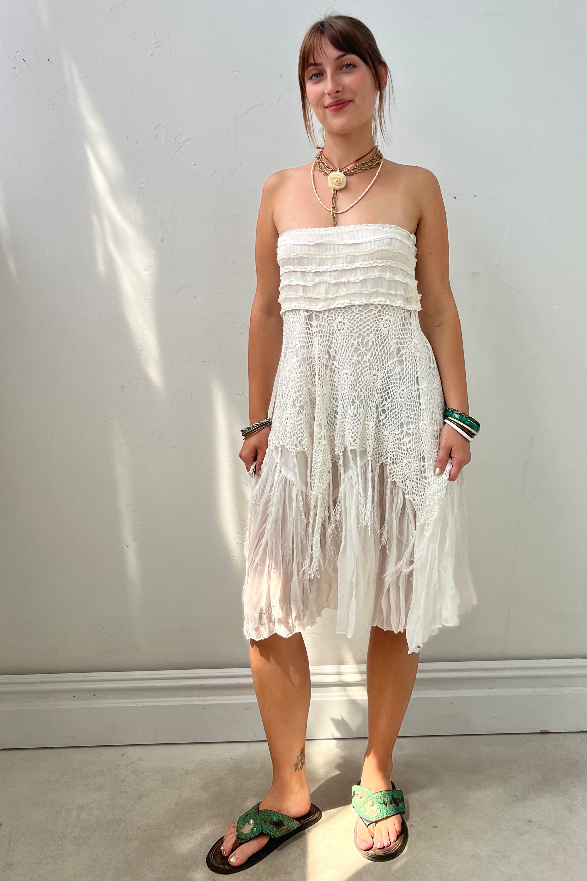 Vintage Crocheted Chiffon Dress Selected by Anna Corinna