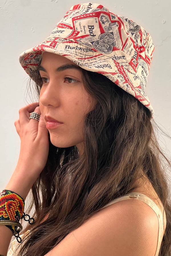 Vintage Budweiser Bucket Hat, Cotton