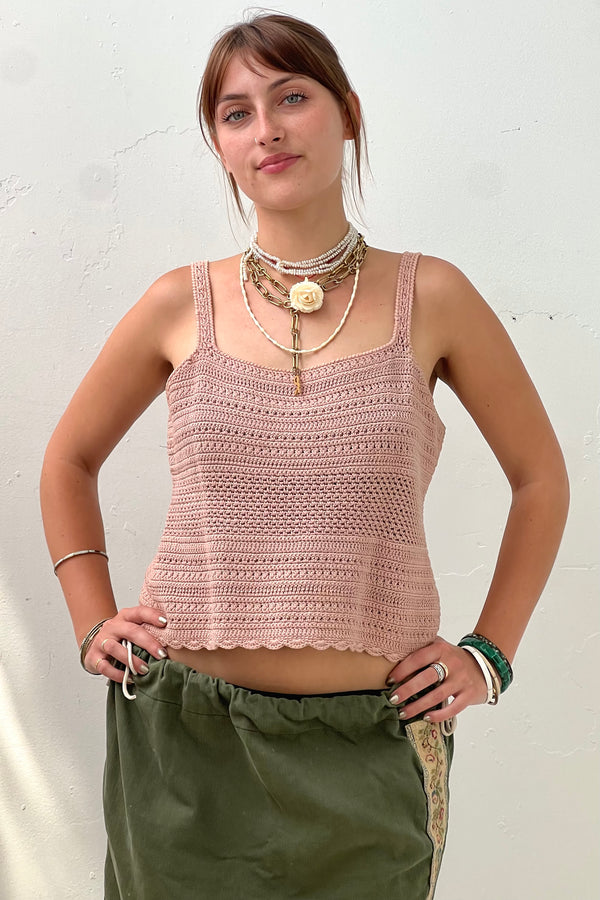 Vintage Crocheted Tank, size M