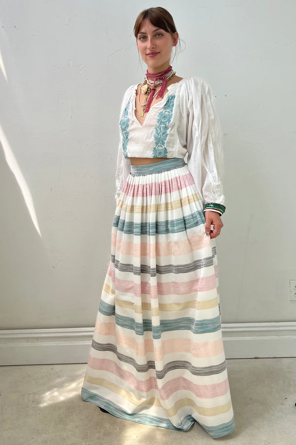 Vintage Striped Maxi Ballgown Skirt, size S/M