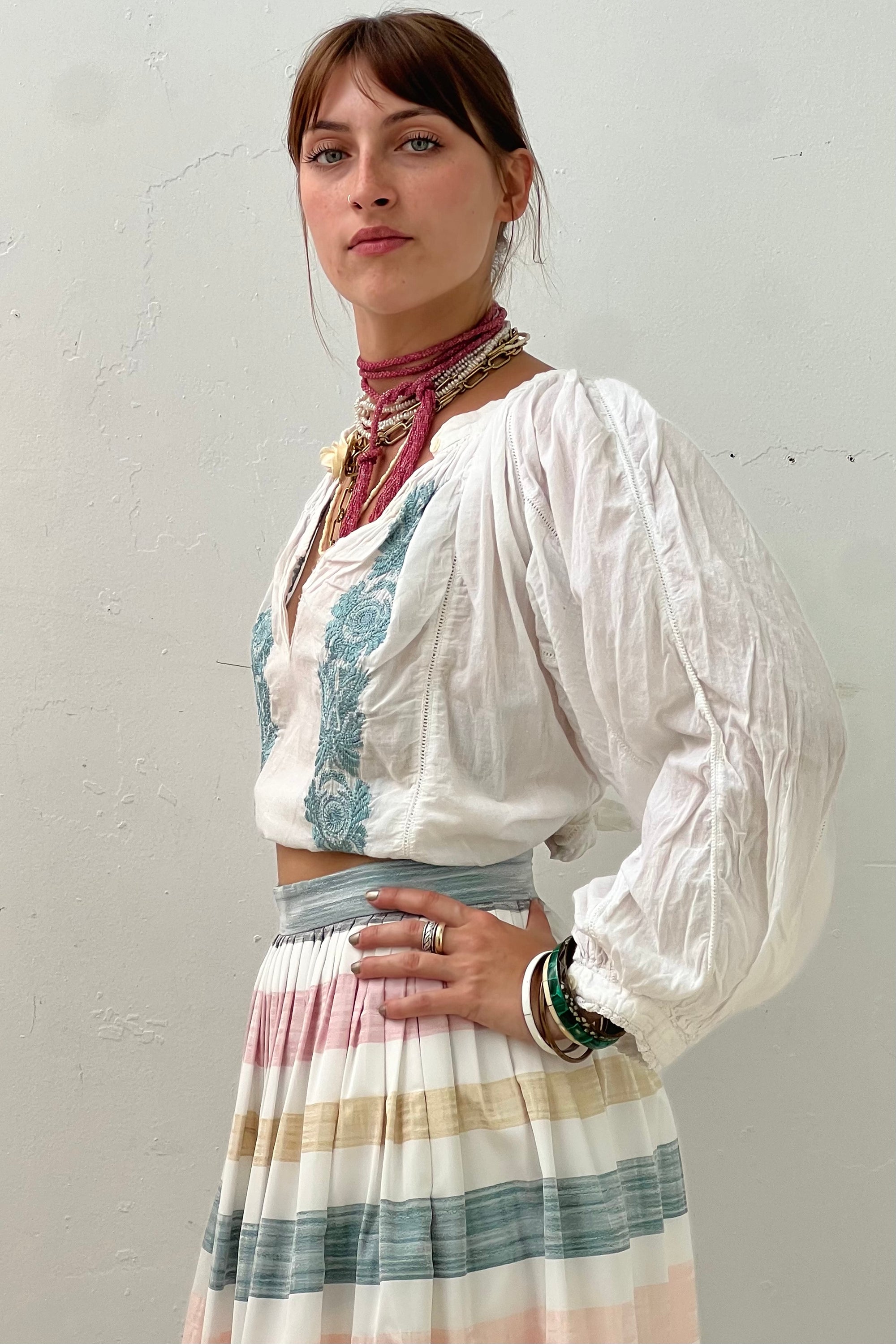 Vintage Embroidered Pretty Top Selected by Anna Corinna