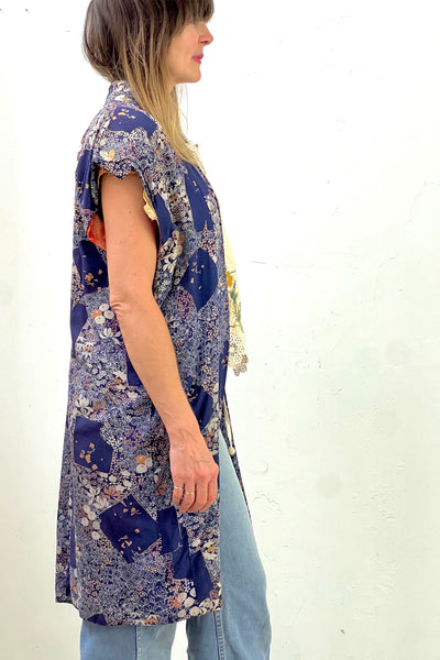 Kimono Silk 40s Deconstructed Wild Flowers Vintage