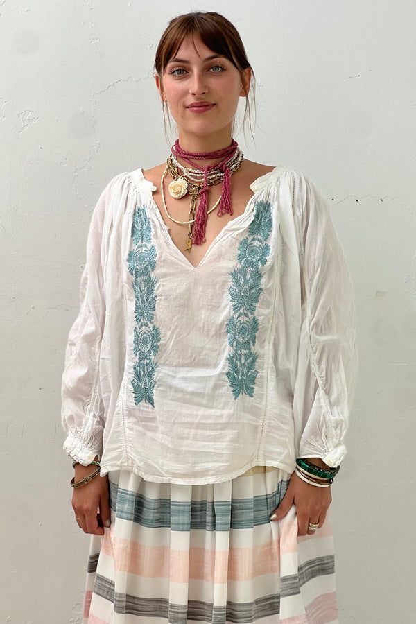 Vintage Embroidered Pretty Top, size L