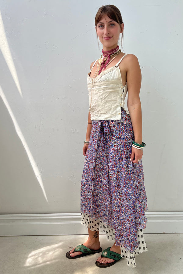 Vintage Reversible Chiffon Wrap Skirt, size M