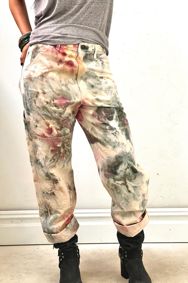 Vintage Ice Dye Painters Pants, Cotton