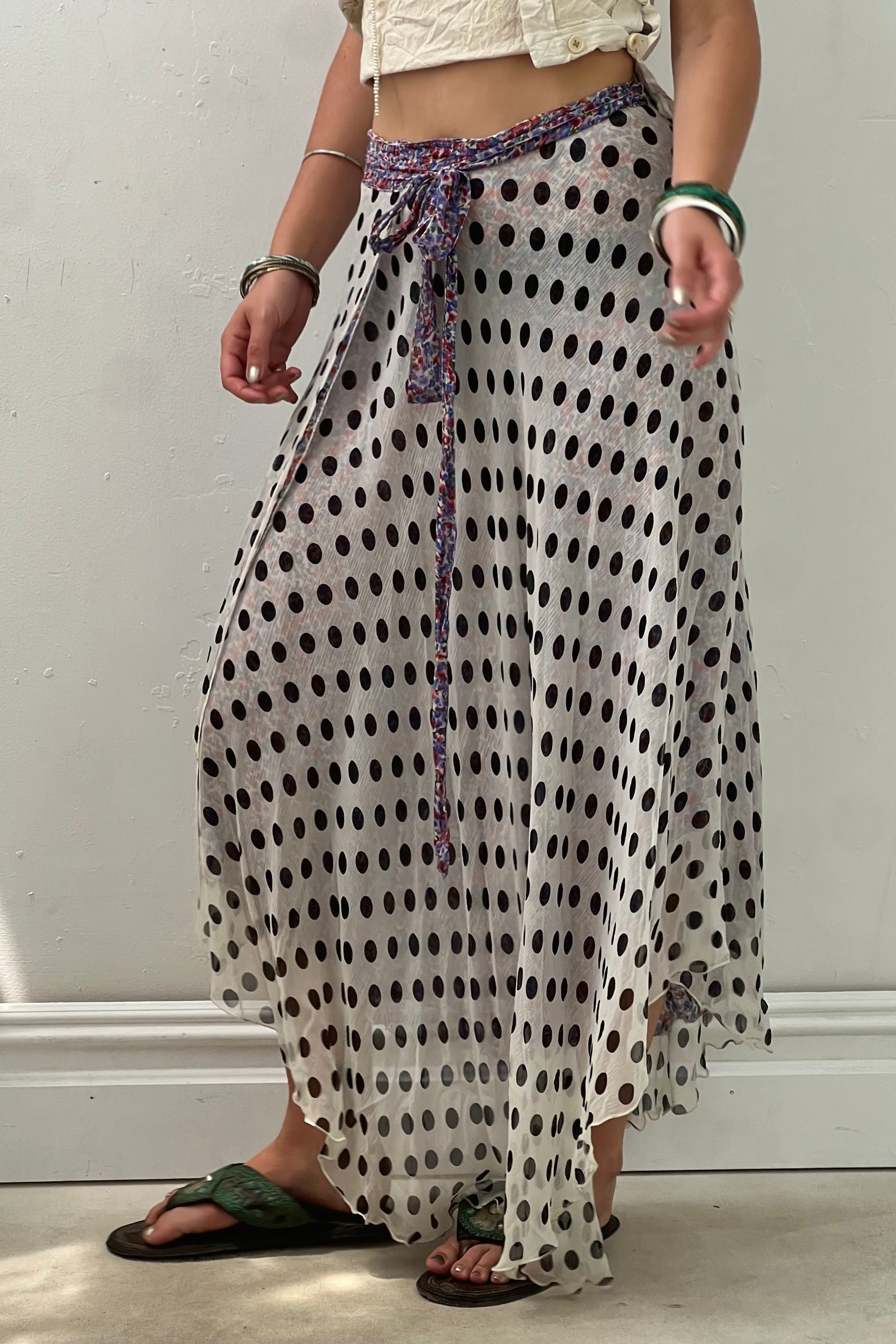 Vintage Reversible Chiffon Wrap Skirt Selected by Anna Corinna