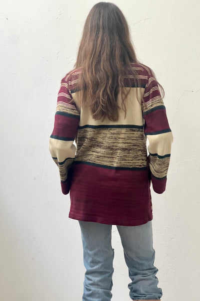 Vintage Burgundy Cardigan, Acrylic, view 2