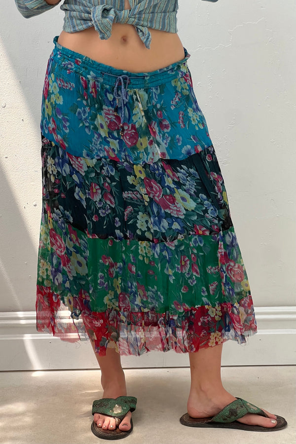 Vintage Chiffon Tiered Skirt, one size