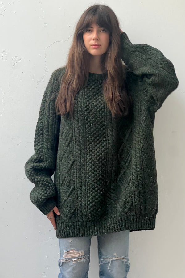 Vintage Irish Wool Forest Sweater, Wool