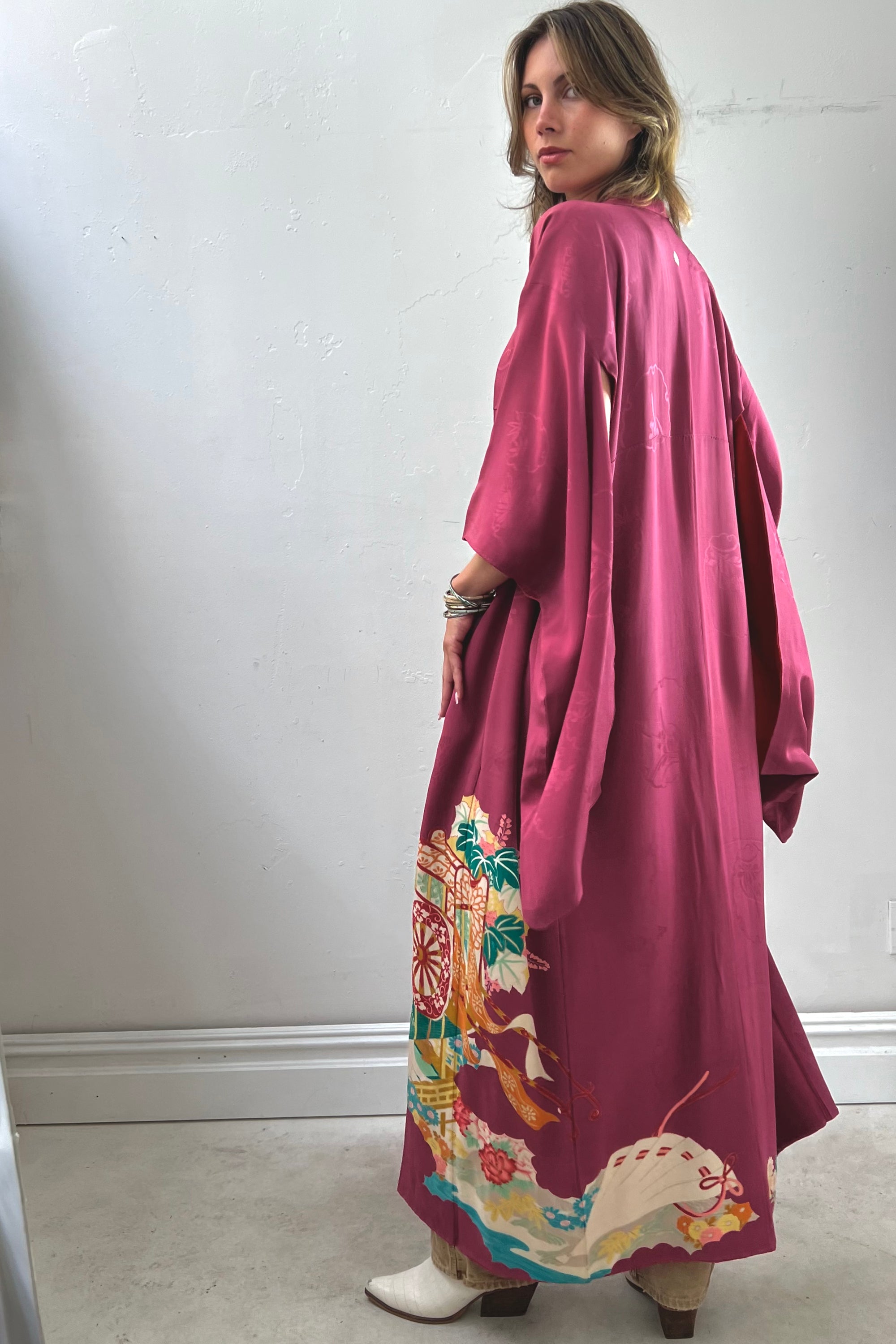 Vintage Silk Blush  Kimono Selected by Anna Corinna