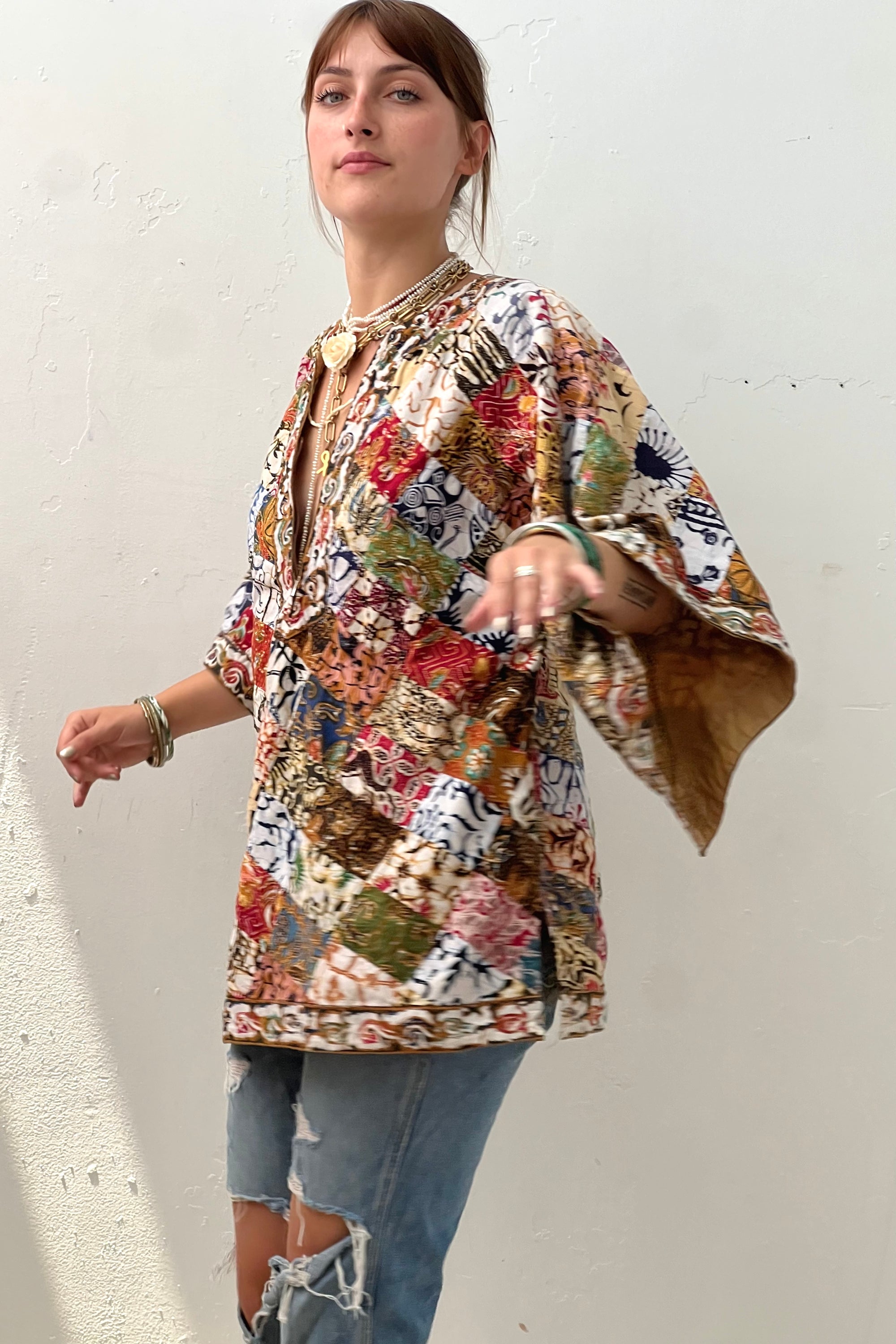 Vintage Batiq Patchwork Tunic Top Selected by Anna Corinna
