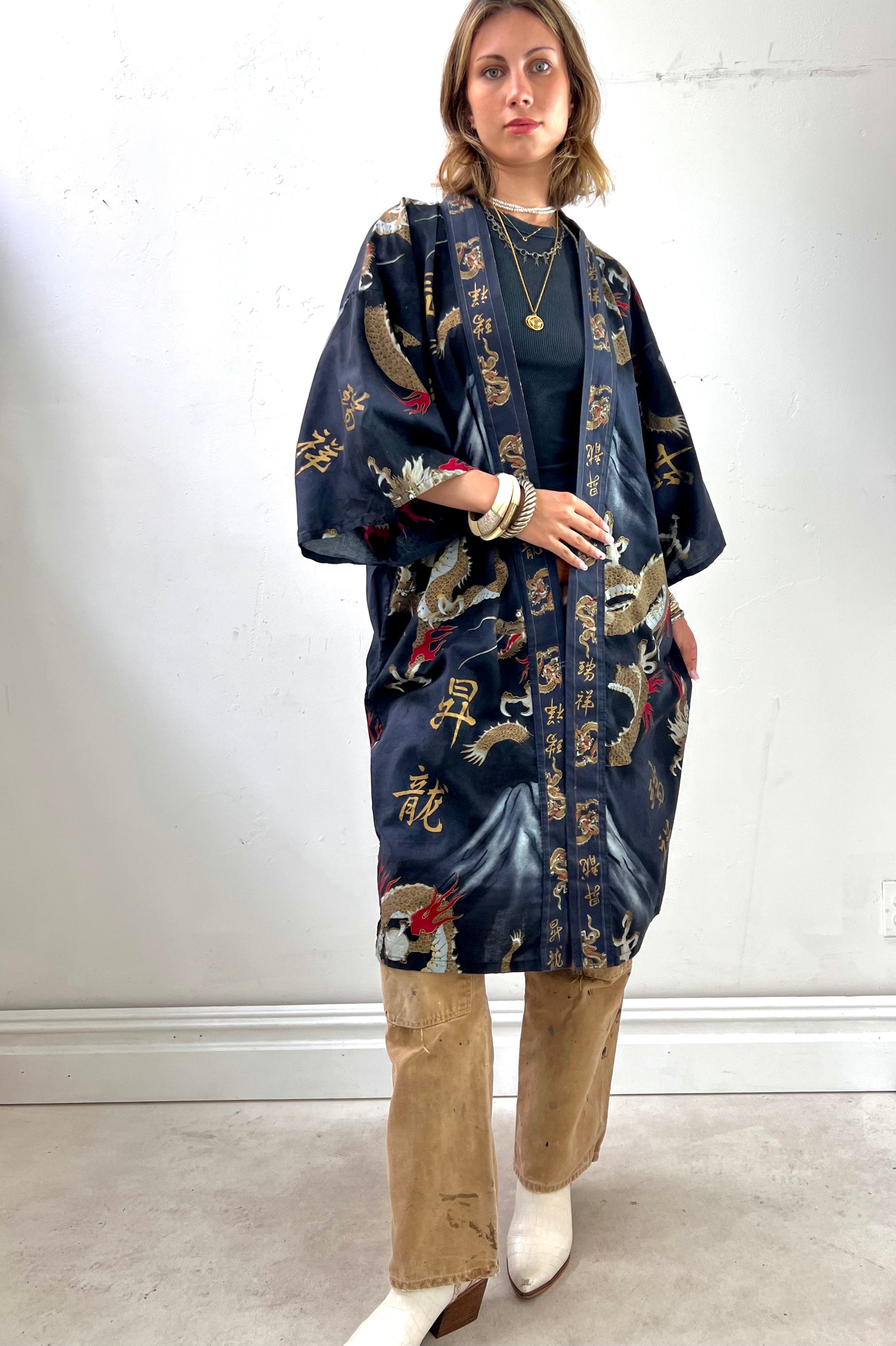 Vintage Cotton Dragons Kimono Selected by Anna Corinna