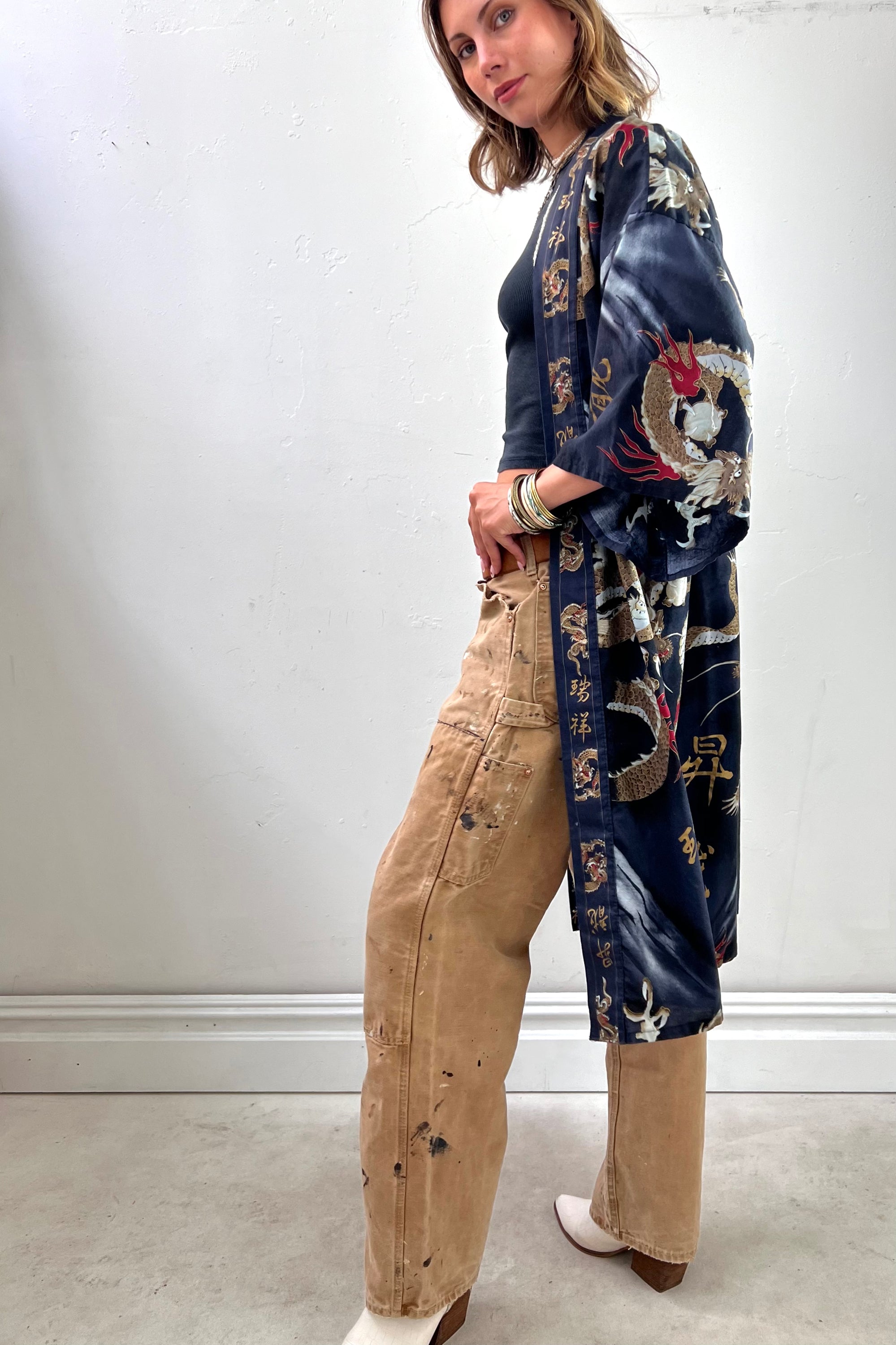 Vintage Cotton Dragons Kimono Selected by Anna Corinna