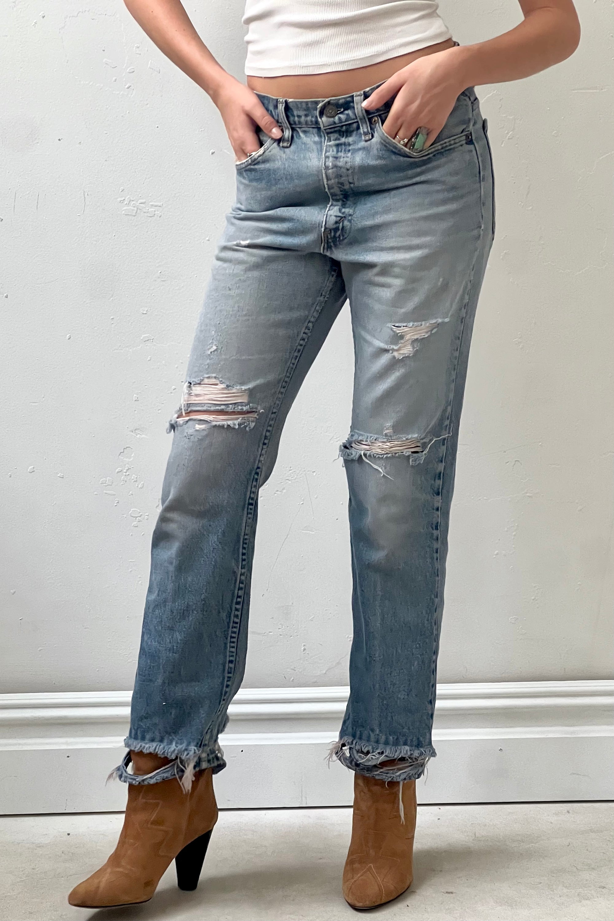 Vintage Levi's Thrashed Jeans Selected by Anna Corinna
