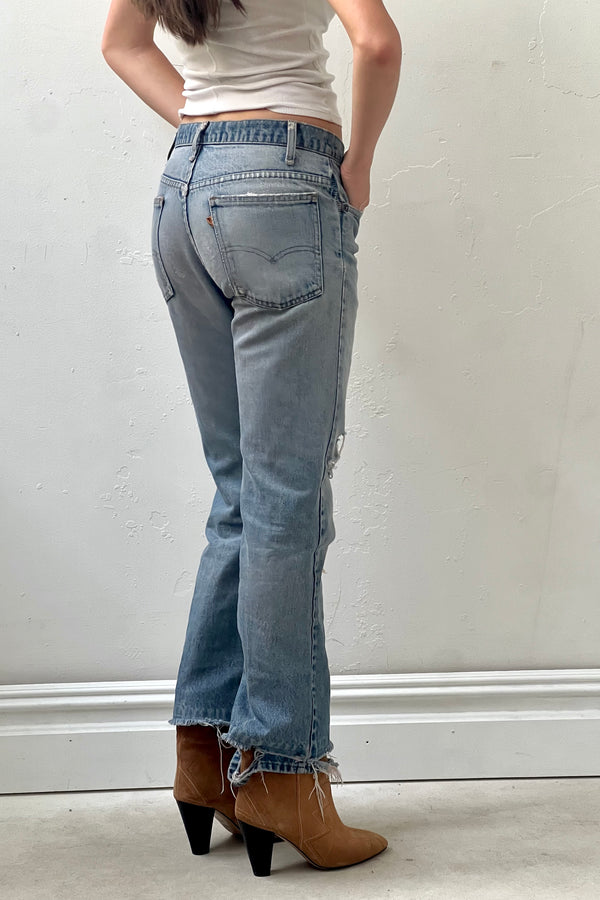 Vintage Levi's Thrashed Jeans, Cotton Denim