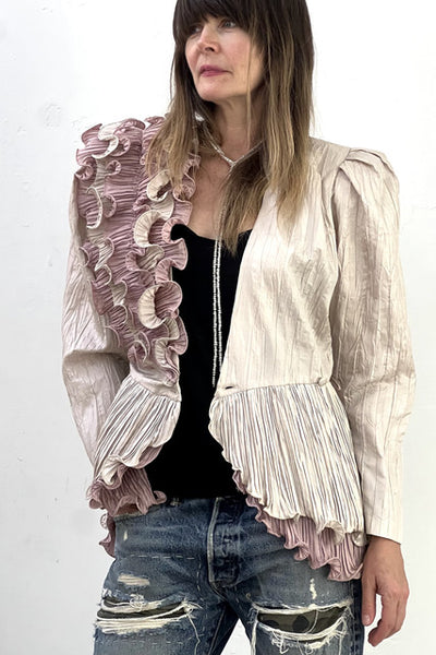 Jacket or Wrap Top Ruffle 80s Top Vintage