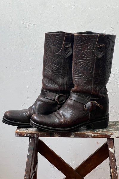 Vintage Fendi Leather Biker Boots, view 3