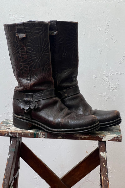 Vintage Fendi Leather Biker Boots