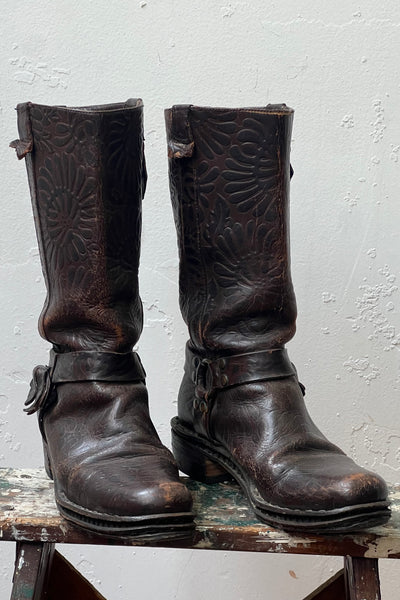 Vintage Fendi Leather Biker Boots, view 2