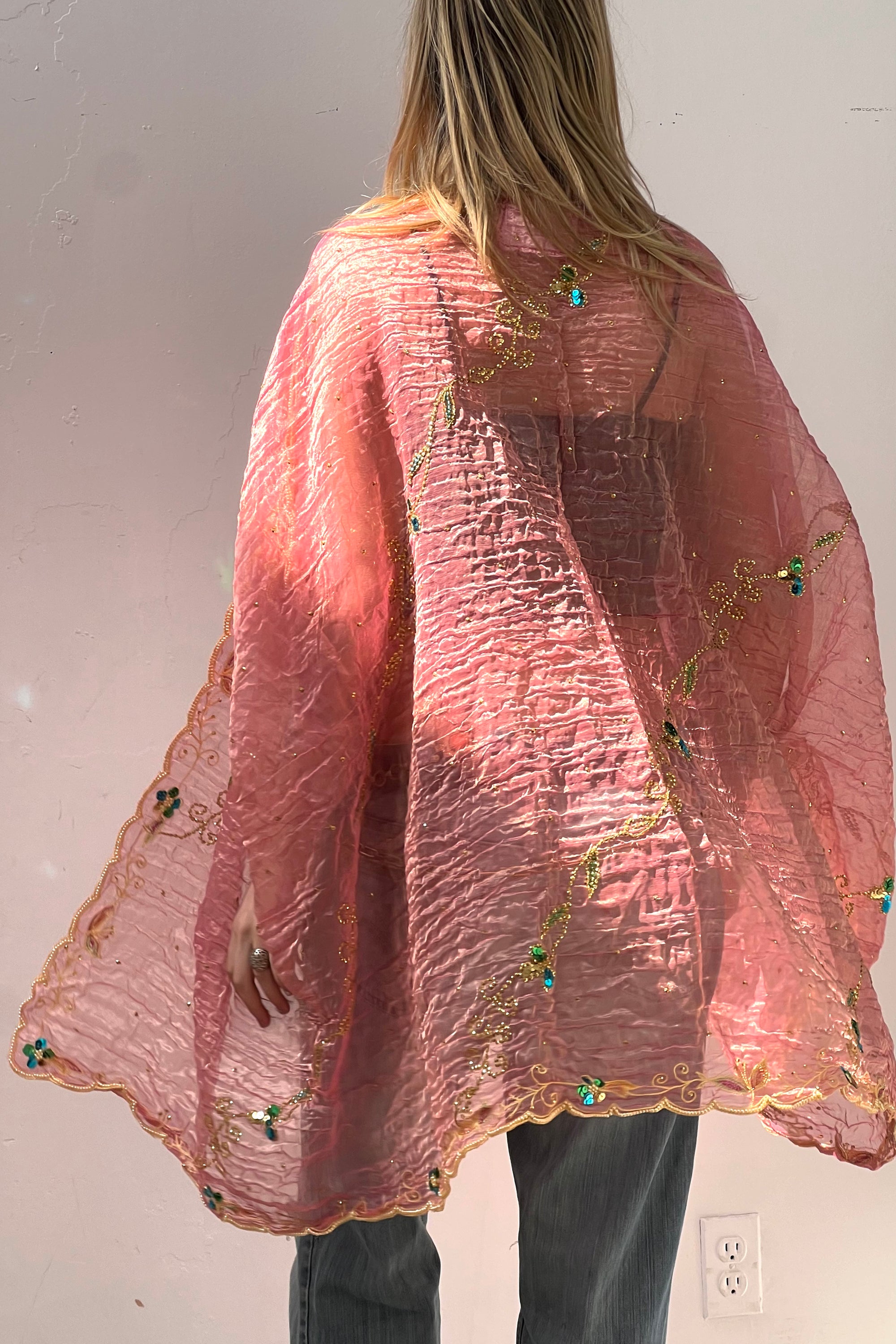 Anna Corinna Reworked Vintage Embroidered and Beaded Organza Jacket