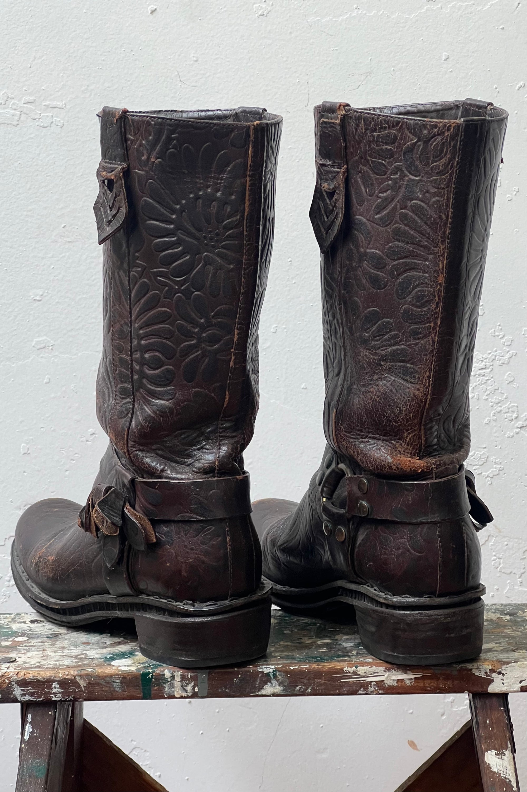 Vintage Fendi Leather Biker Boots
