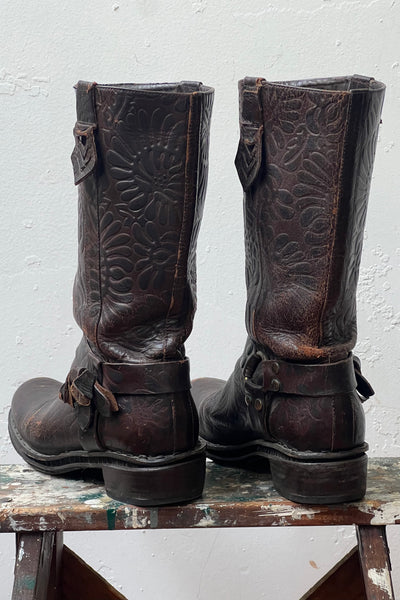 Vintage Fendi Leather Biker Boots, view 4