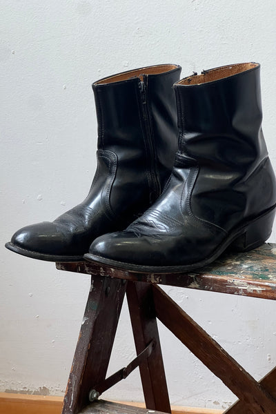 Vintage Cowboy Zip Up Leather Boots, view 2