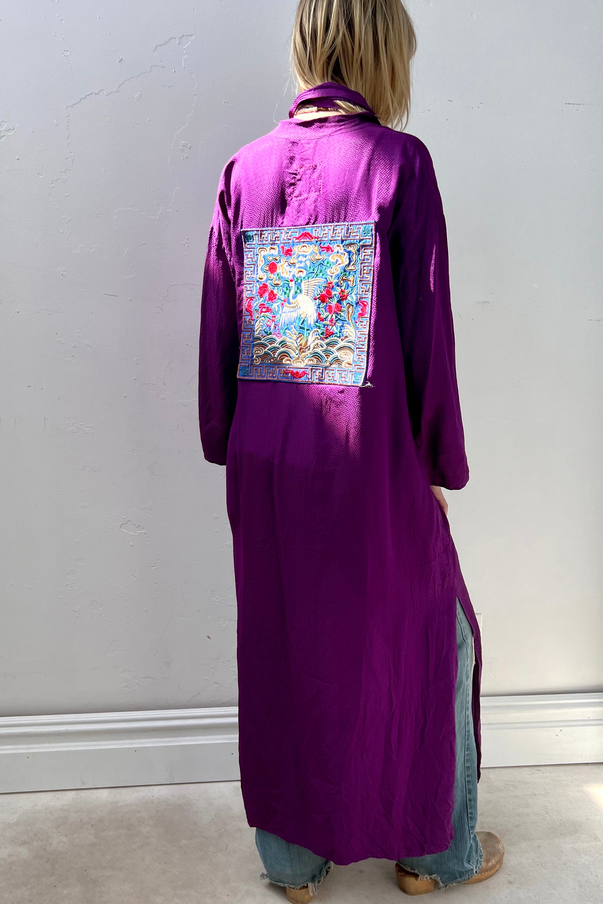 Anna Corinna Reworked Vintage Plum Silk Kimono