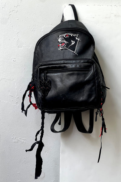 Anna Corinna Reworked Black Leather Backpack, view 2
