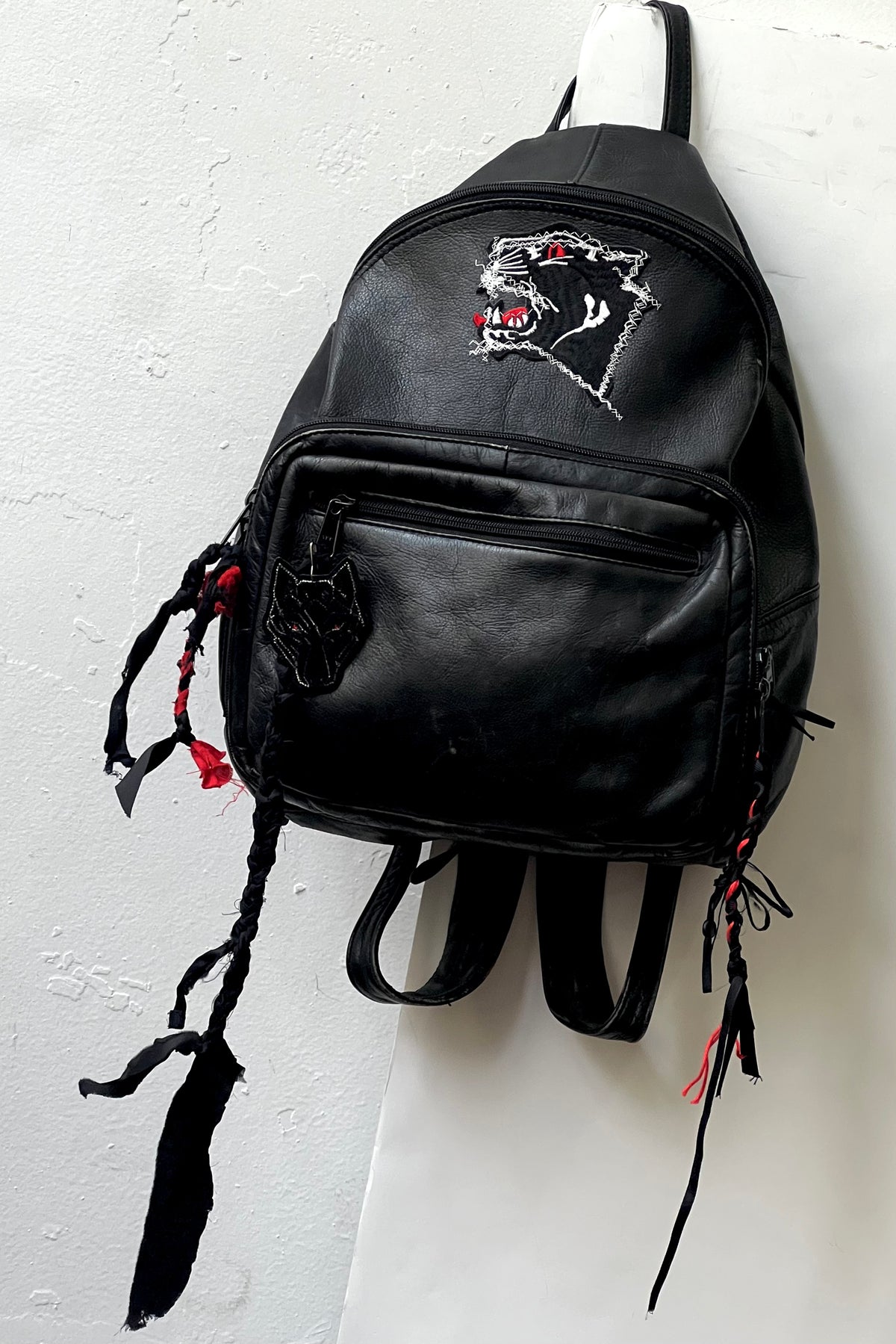 Anna Corinna Reworked Black Leather Backpack
