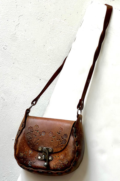 Vintage Hand Made Leather Hippie Demi Bag, view 2
