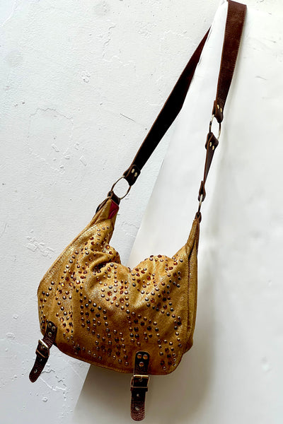 Vintage Betsey Johnson Golden Suede Bag, view 2