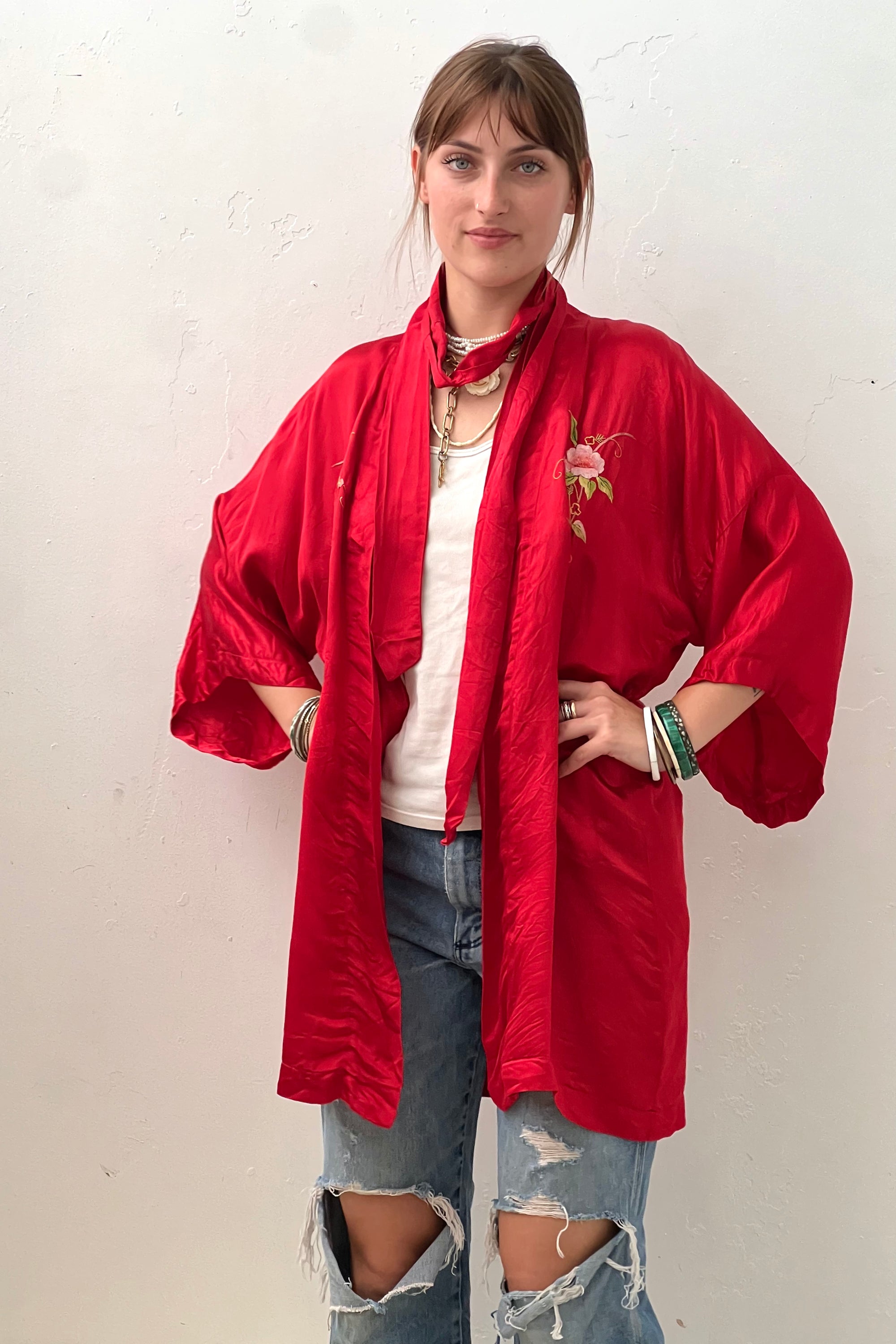 Vintage Silk Parrot Kimono Selected by Anna Corinna