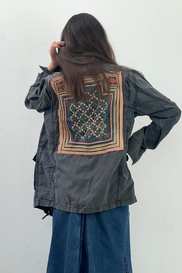 Anna Corinna Reworked Vintage Patched Jacket, Cotton