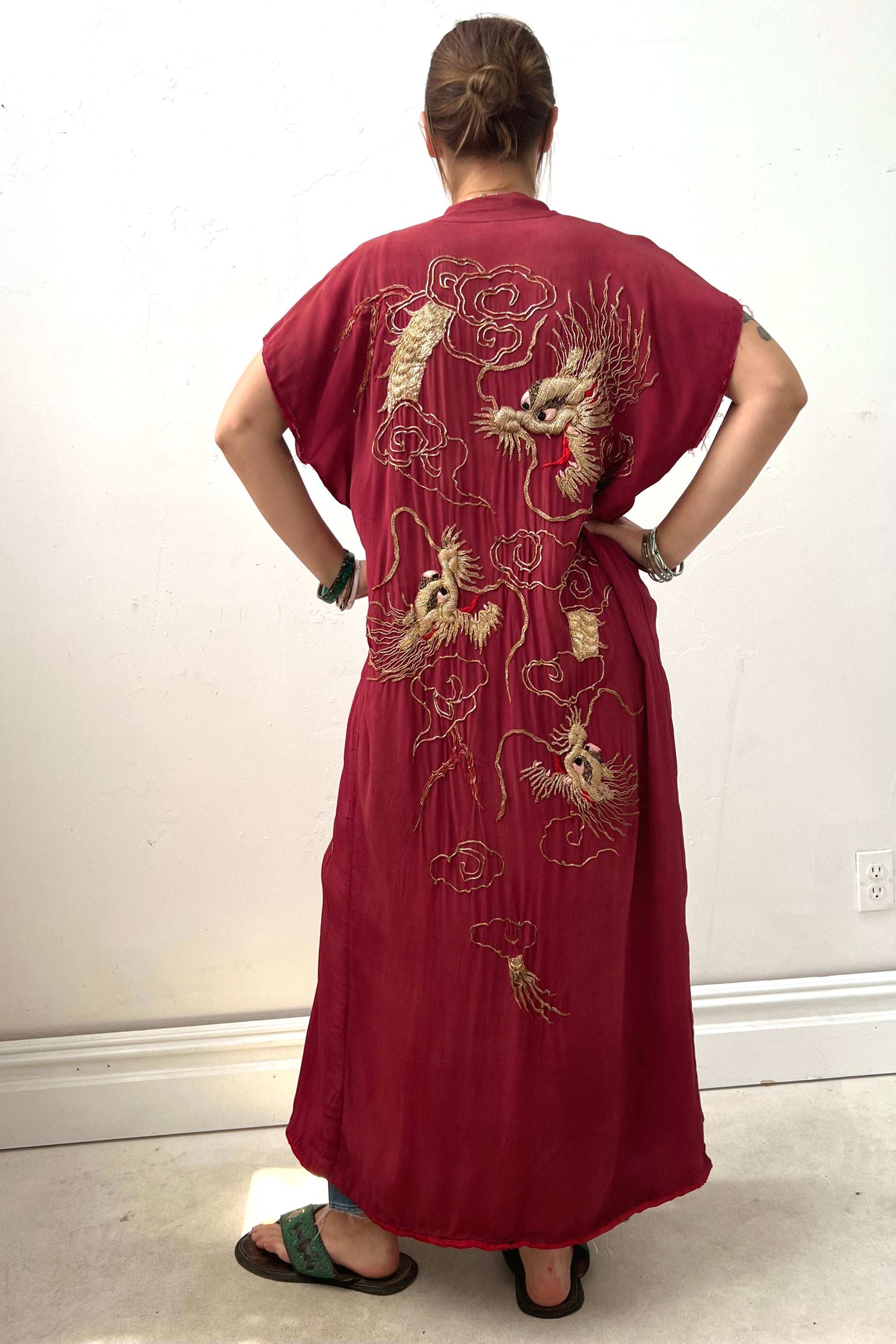 Vintage Golden Dragon Deconstructed Kimono Selected by Anna Corinna
