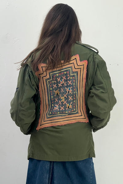 Anna Corinna Reworked Vintage Patched Airforce Jacket, Cotton