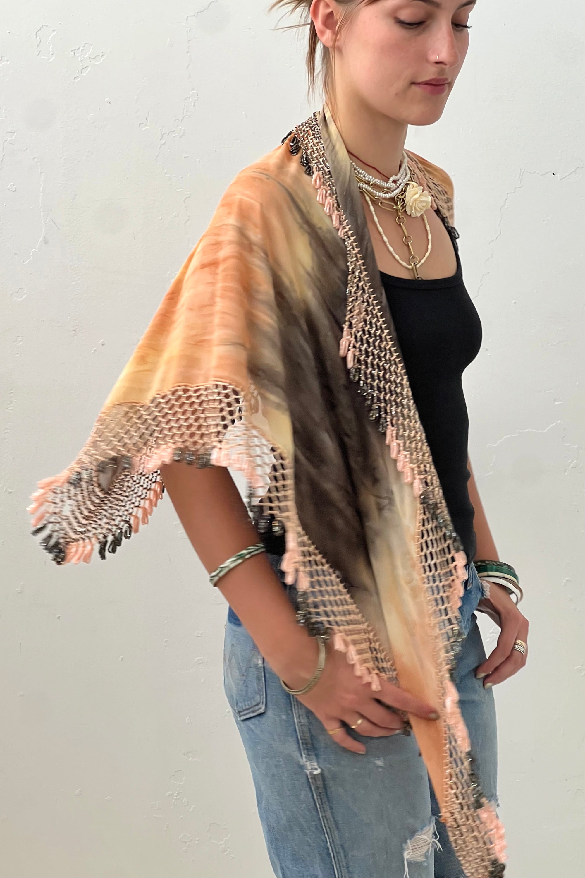 Vintage Beaded and Dyed Shawl Selected by Anna Corinna