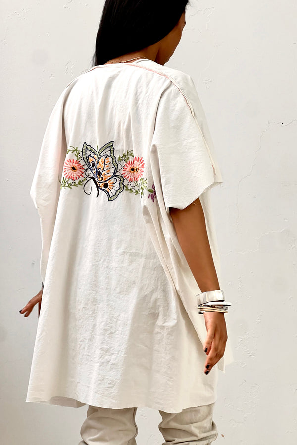 Anna Corinna Reworked Vintage Butterfly Cover Up, Cotton