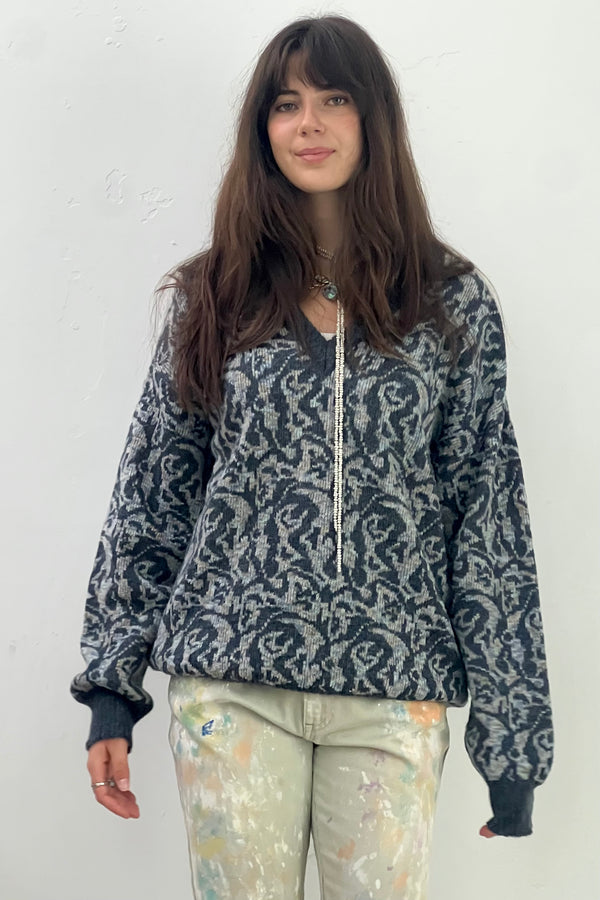 Vintage Wool Pattern Sweater, Wool