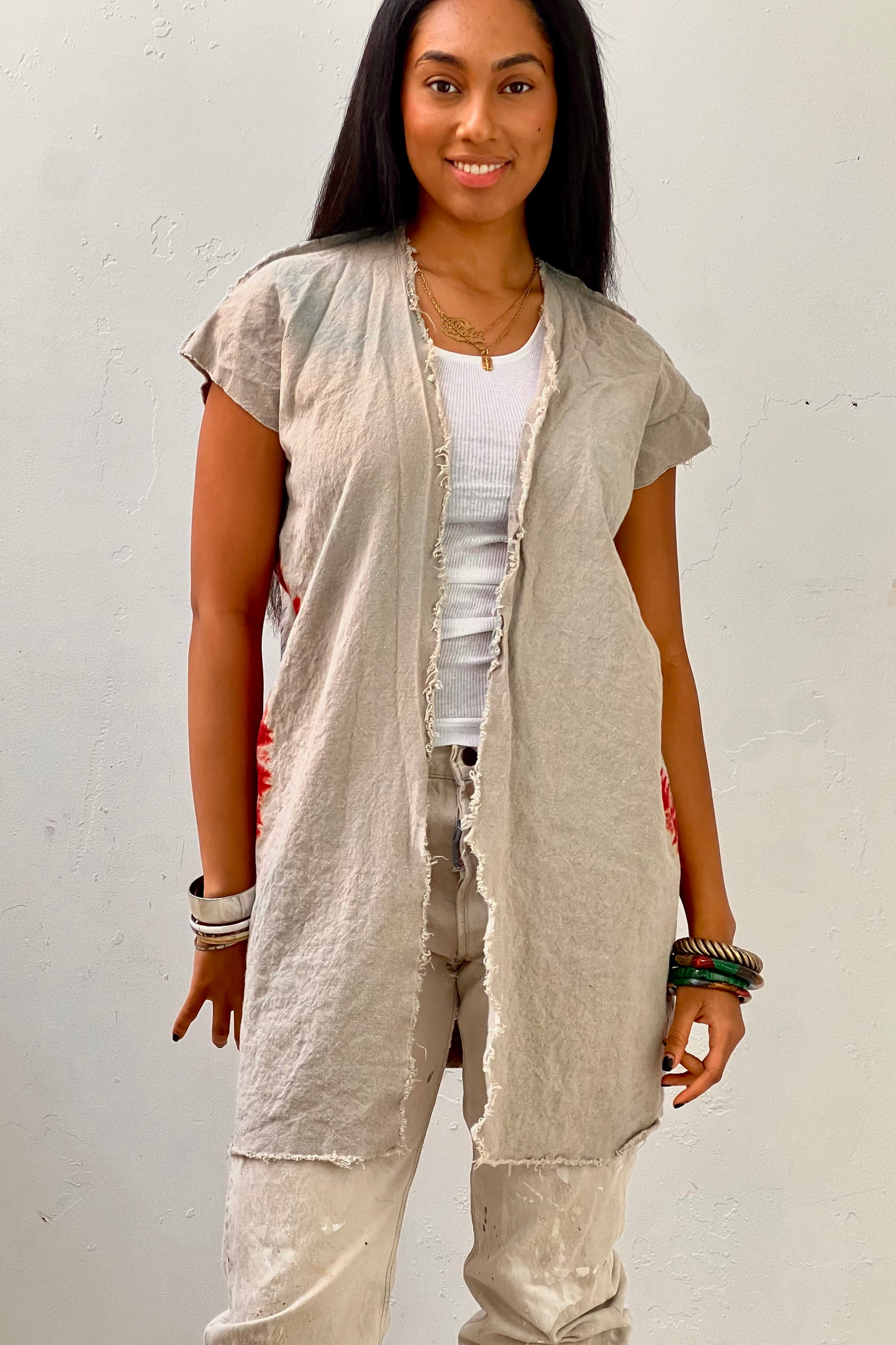 Anna Corinna Reworked Vintage Tie Dye Linen Jacket