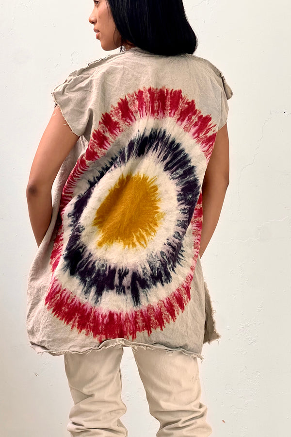 Anna Corinna Reworked Vintage Tie Dye Linen Jacket, Linen