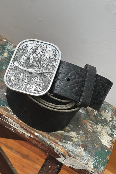 Alice in Wonderland Leather 1974 Belt and Buckle