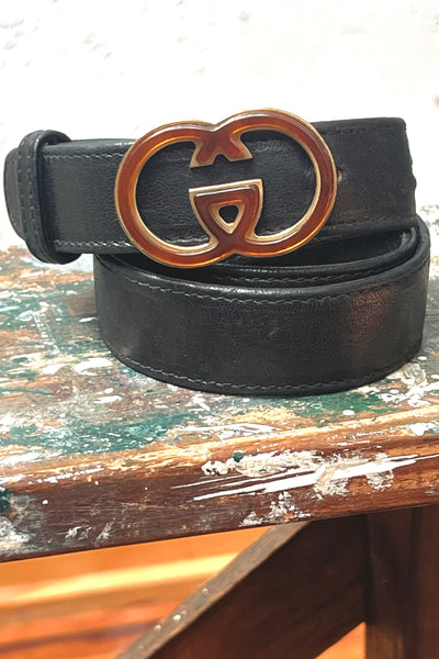 Gucci Leather 80s Belt and Logo Buckle