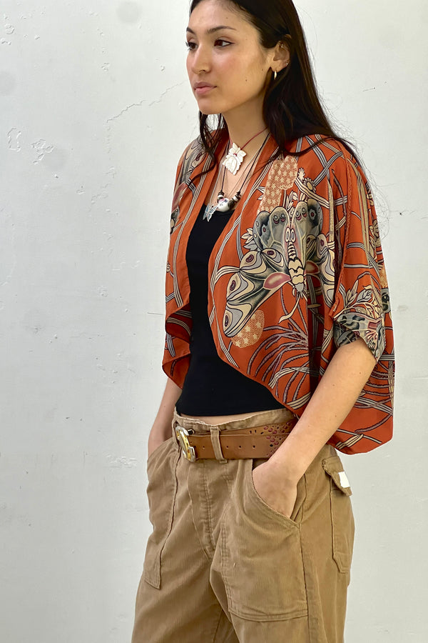 Anna Corinna Reworked Vintage Silk Butterflies Jacket