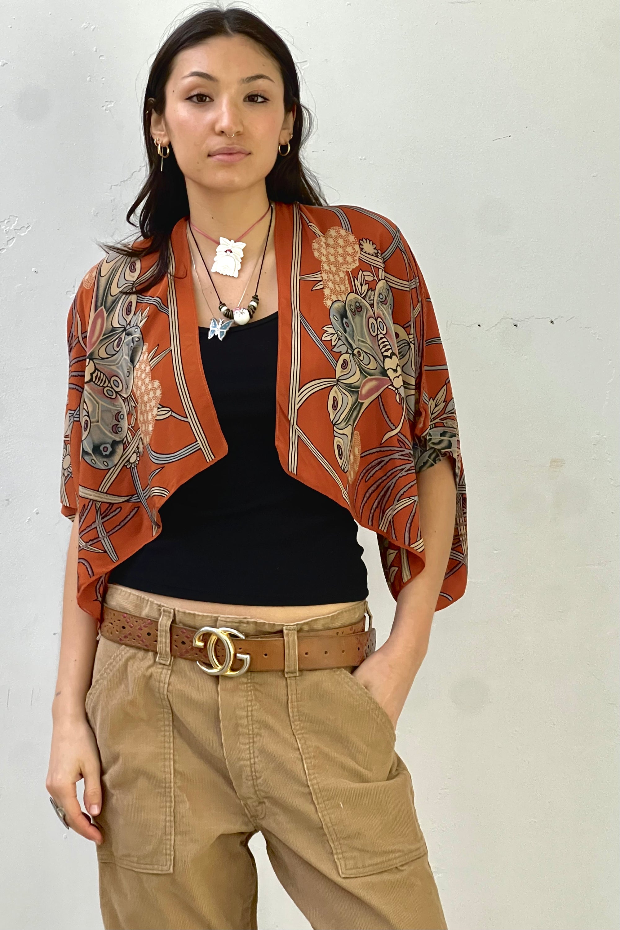 Anna Corinna Reworked Vintage Silk Butterflies Jacket