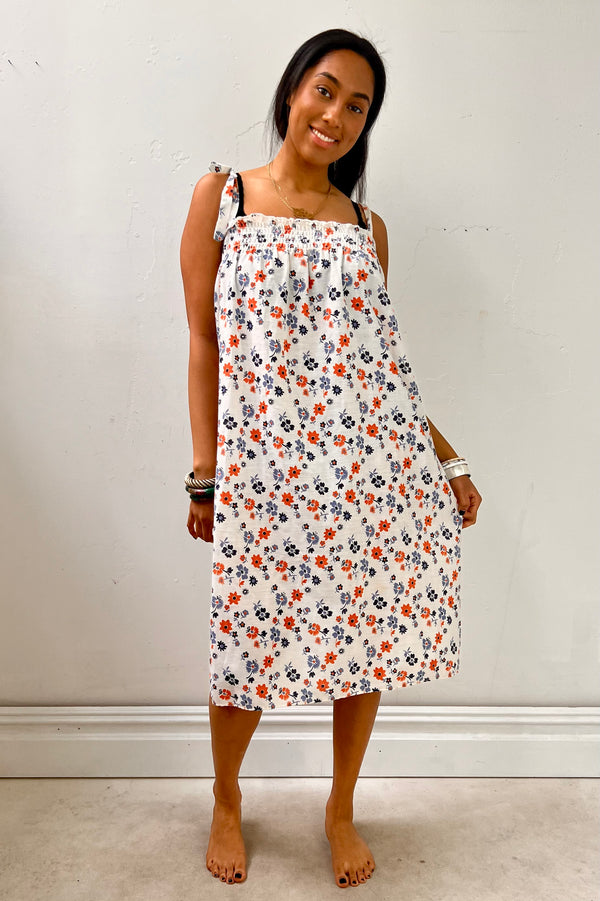 Vintage Smocked Strappy Dress, Cotton